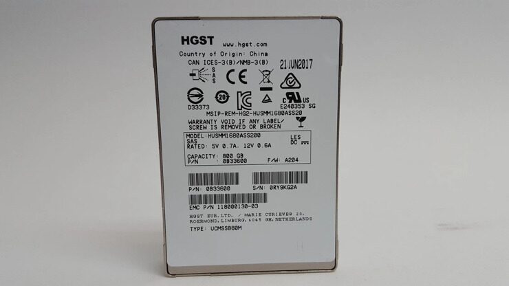 Твердотельный накопитель HGST 800Gb 2.5 SAS 1100/765Мб/с Ref Арт.: HUSMM1680ASS200